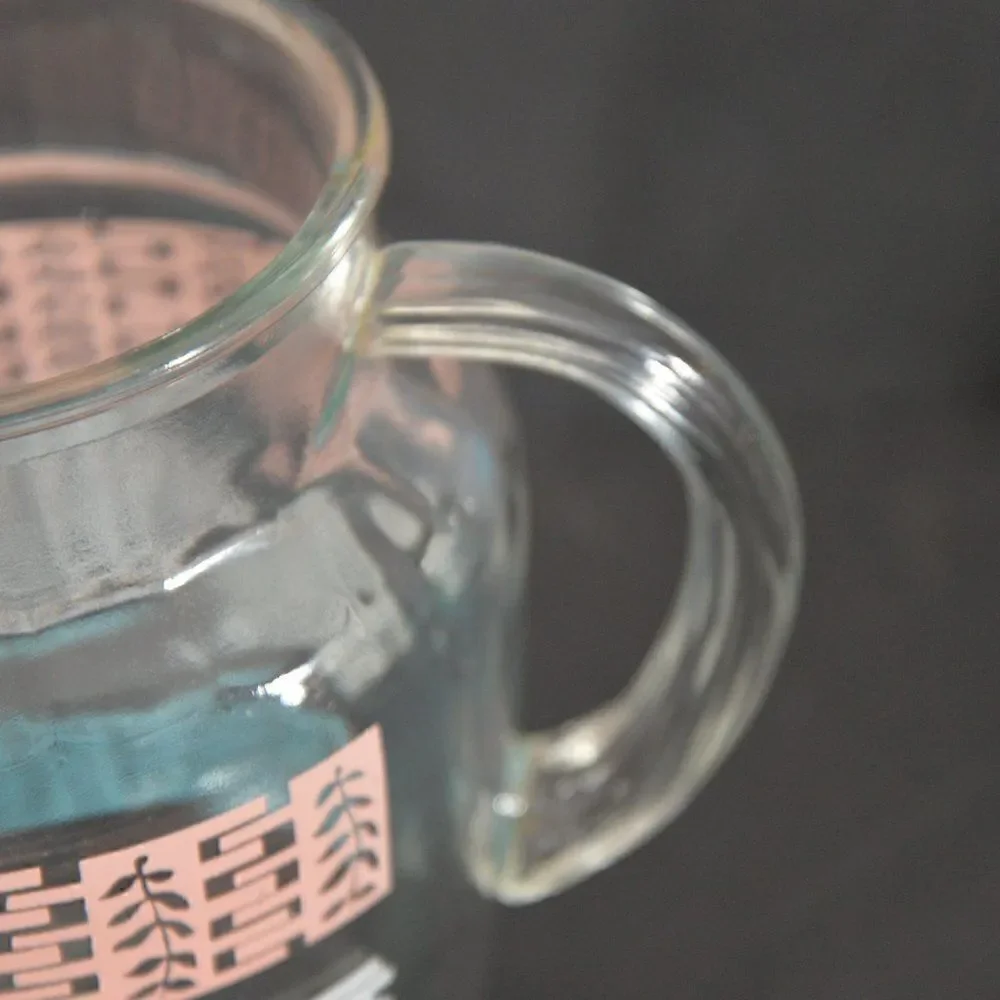 Anchor Hocking Vintage Pitcher with Ice Lip Pastel Lattice Motif 1950's - 1960's